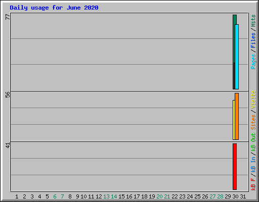 Daily usage for June 2020