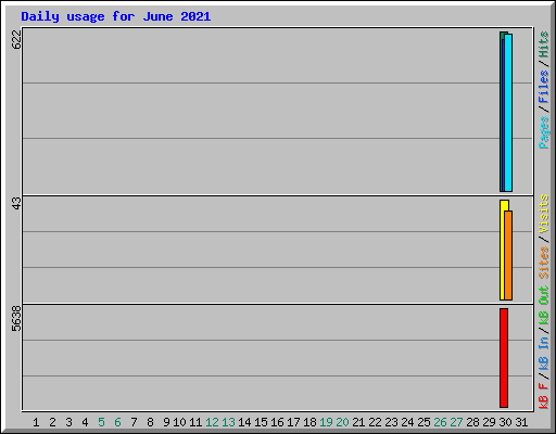 Daily usage for June 2021