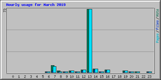 Hourly usage for March 2019