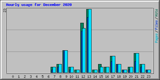 Hourly usage for December 2020