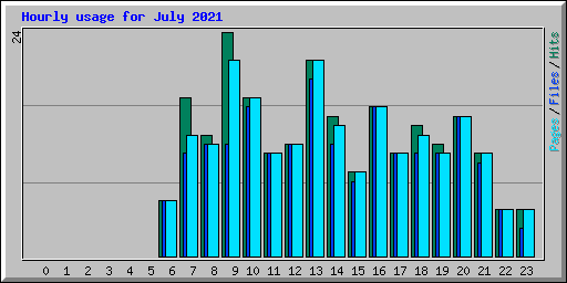 Hourly usage for July 2021