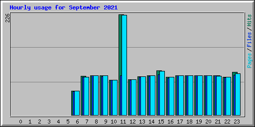Hourly usage for September 2021