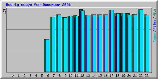 Hourly usage for December 2021