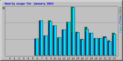Hourly usage for January 2023
