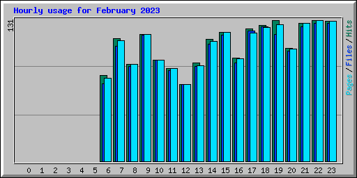 Hourly usage for February 2023