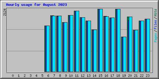 Hourly usage for August 2023
