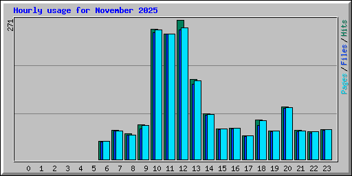 Hourly usage for November 2025